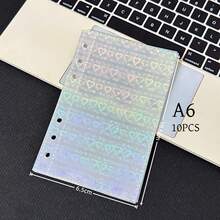 10pcs Replacement Inner Pages, Transparent Pages, 3D Embossed Sticker Album, Sticker Album, Leaf-Shaped Album Replacement Pages For M5/A7/A6