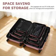 4 Piece Luggage Set 16/20/24/28 Inch Hardside Lightweight Suitcase With Spinner Wheels (Purple) - Pink - View 9