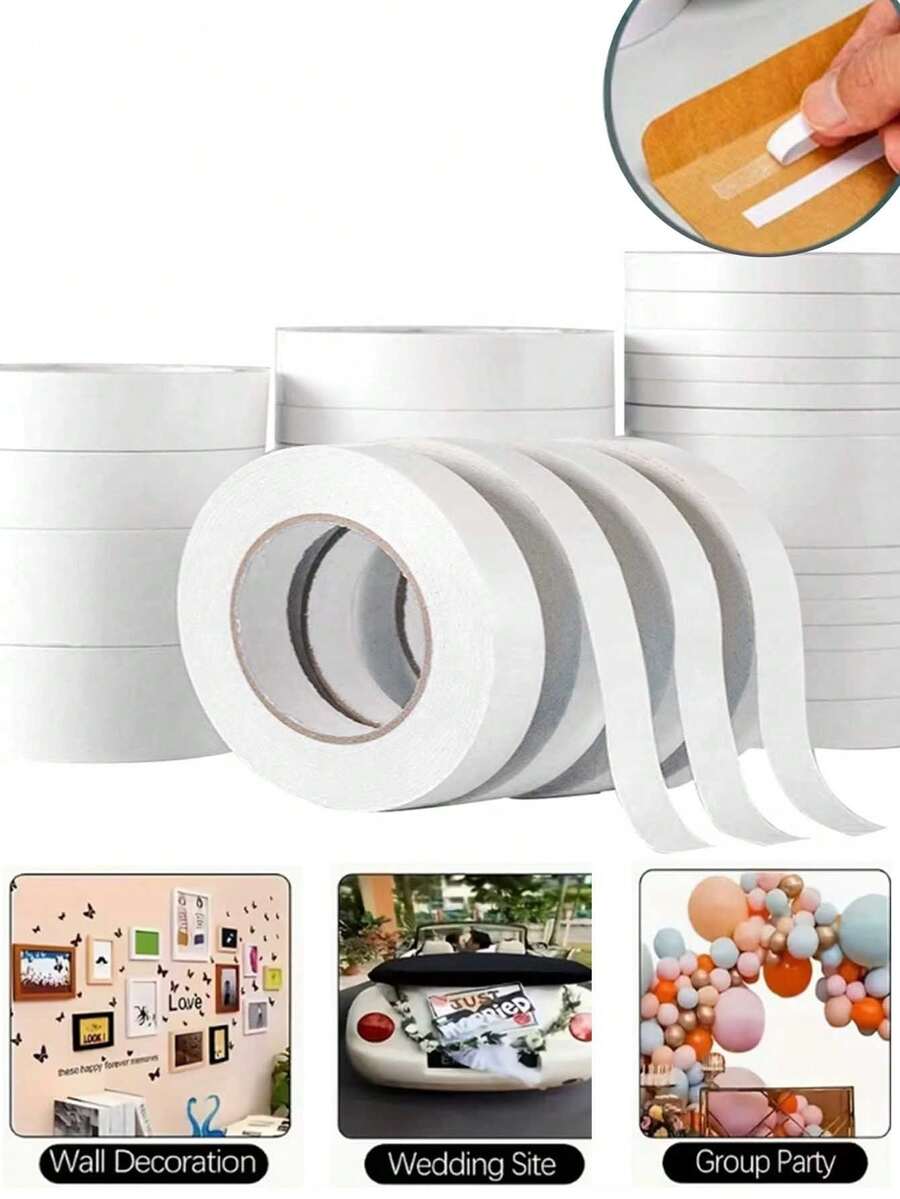 Fita adesiva dupla face transparente (5/10 unidades) - Adesivo forte, ideal para embalagens e decoração de flores, escritório, escola, projetos DIY, artesanato, fotografia, scrapbooking, arte, trabalhos manuais, cartões de felicitações e confecção de presentes. Fita dupla face em diversos tamanhos, adesivo forte, acessórios para decoração de balões DIY, fita para scrapbooking de fotos DIY, molduras e fotos.