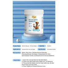 PC Petclear Pet Eye Wipes, Gently Cleanse And Wipe Away Eye Discharge, Tear Stains And Debris Around Pet's Eyes, Maintain Eye Hygiene And Comfort, Convenient And Effective Cleaning Without Water - White - View 10