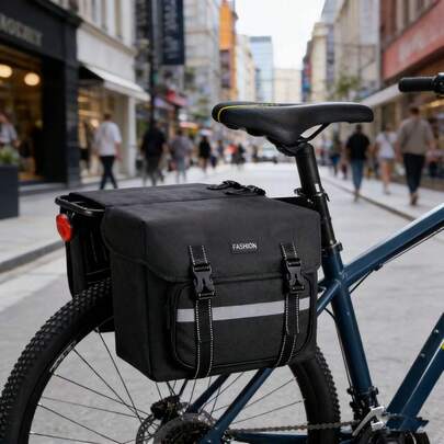 High-Capacity, High-Quality Bicycle Rear Seat Bag, Electric Bike Rear Rack Luggage Bag, Adjustable Shoulder Strap - Durable, Spacious, Convenient Commuting And Travel Bicycle Accessory