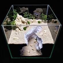 3D Printed Aquarium Landscape Decor - Natural Cliff Cave Terrain For Small Fish, Shrimp, Lizards, No Assembly Required Basking Platform And Hiding Spot, Aquarium Ornament To Create A Better Ecosystem For Fish And Reptiles