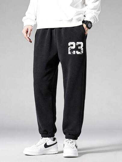 Men's Number 23 Printed Polyester Joggers Sweatpants Sports Pants