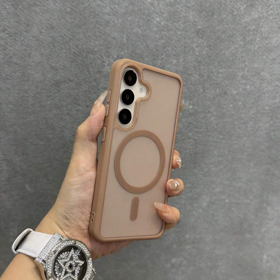 360° Full Protection Semi-Transparent Magnetic Phone Case, Compatible With Samsung S25 FE A17 A07 Wireless Charging, Also Fits A56 A36 A26 A16 S25 Ultra, Christmas Gift - Gold - View 1