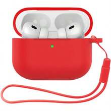 MOIHSING For AirPods Pro 3 Case Soft Silicone Protective Skin Cover Compatible With AirPods Pro Case 3rd Generation 2025 Compatible MagSafe Full Drop Protection Cover With Lanyard Red - Red - View 2