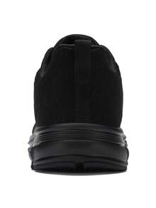 Men's Knit Casual Sports Shoes, Lightweight Breathable Running Sneakers - Black - View 5