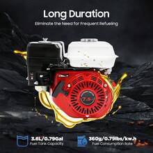 7.5HP 4-Stroke Petrol Engine Single Cylinder Air Cooled Gasoline Engine - Red - View 7