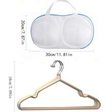 1pc Bra Laundry Bag For Washing Machine – Delicate Lingerie Wash Bag With Zipper, Prevents Deformation For Bras (A To C Cup) – Underwear Mesh Laundry Bag For Women, Travel & Home Use – Christmas Holiday Gift For Her, Blue, Durable & Reusable - 彩色 - 查看 5
