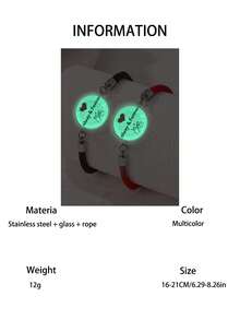 2件套时尚个性化承诺夜光情侣/闺蜜手链套装，适合日常佩戴和装饰，可作为情人节礼物送给朋友、家人、妻子或情侣。 - 彩色 - 查看 5