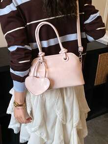 Fashionable Niche Women's Bag, Retro 2026 New Ins Polka Dot Shoulder Crossbody Bowling Bag, Autumn/Winter - Pink - View 4