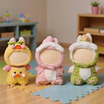 Cute Animal Theme Dress-Up Set - Bee / Dinosaur / Duck Plush Dolls, Adorable Decorative Figurines, Creative Gift For Girls ( Soft & Healing Valentine's Day Item)