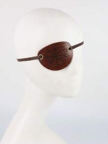 1 Miếng bịt mắt bằng da PU kiểu Viking | Phụ kiện trang phục chiến binh cướp biển Halloween khắc chữ rune Bắc Âu | - A - Xem 6