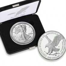 American Eagle 2025 One-Ounce Proof Silver Coin, Suitable For Collecting And Holiday Gifting. It Has A High Precious Metal Content And Can Be Used For Precious Metal Investment. It Commemorates A Specific Year/Theme And Is Often Given As A Gift. The Silver Eagle Contains 1 Ounce Of Approximately 99.9% Pure Silver. - A - View 1