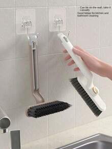 1pc Multipurpose Rotating Brush, 2-In-1 Rotating Cleaning Brush - Purple Plastic, 360° Stiff Bristles, Strong Cleaning Power Without Damaging Surfaces, Essential For Daily Kitchen And Bathroom Cleaning (Random Color) - Multicolor - View 9