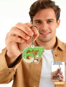 1pc/3pcs 2D Printed "67" Sports Ball Acrylic Keychain Backpack Decor, Interesting Dripping Ice Cream Style, Suitable For Party, New Year, Sports Birthday Gifts, Can Be Used As Gifts For Siblings, Unisex - Multicolor - View 5