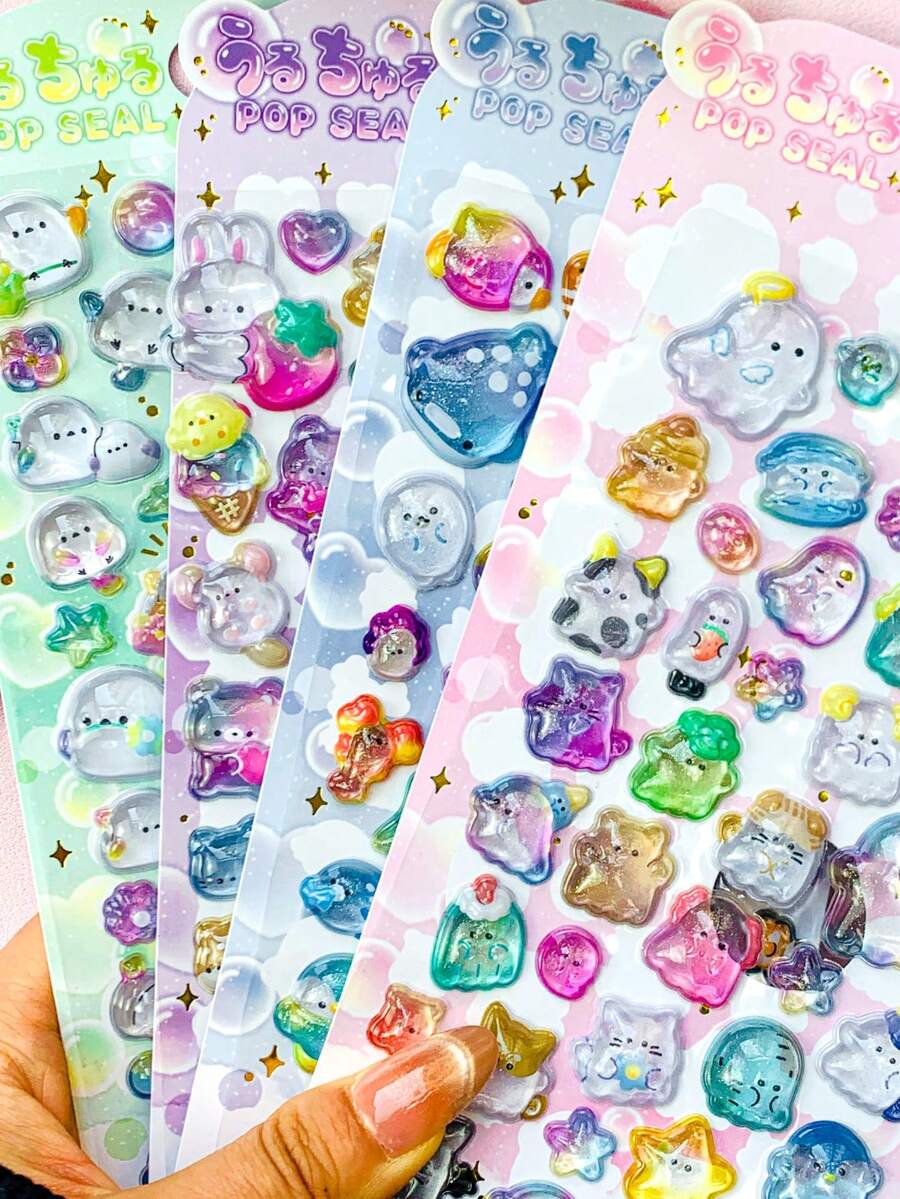 Hình dán trang trí dập nổi 3D - Hình dán trang trí kim cương acrylic, đồ trang trí thủ công tự làm cho trẻ em - Thiết kế dập nổi tinh tế - Hình dán trang trí vui nhộn - Nhiều màu - Xem 1