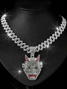 1pc European & American Fashion New Oni Demon Pendant, Stylish & Powerful Men's Pendant Necklace - Ghost Pendant Necklace - View 13