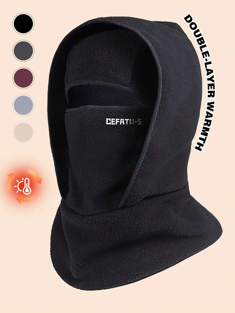 1pc Unisex Winter Warm Double-Layer Balaclava, 3-In-1 Multifunctional Men's Hat With Face Mask, Windproof Insulated Neck Warmer, Lightweight Breathable, Suitable For Skiing, Cycling And Outdoor Activities - Multicolor - View 1