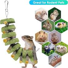 Rabbit Chew Toys, 3PCS Pet Chew Toys For Rabbit Chinchilla Hamster Molars Chew Toys Apple Sticks Grass Ball , Grass Cake Skewer For Hamster - màu nâu - Xem 5