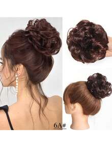 爪夹式凌乱发髻假发片 合成发髻 波浪卷发髻发髻接发 蓬松盘发发髻 爪夹式马尾假发片 - 彩色 - 查看 15