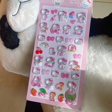 Y2K风格可重复使用透明水晶贴纸，图案包括可爱女孩、简约风、蝴蝶、动物等，适用于手机、笔记本电脑、水瓶、汽车、DIY手账等。 - 彩色 - 查看 13