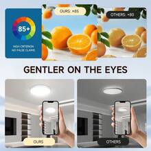 1pc Large Size Modern LED Ceiling Light With Remote Control, Recessed Ceiling Light, Crystal Outer Ring, 70W-50CM/50W-40CM, 220V, 5000+ Lumens, 3-Color Adjustable Ceiling Light (Warm/Neutral/Cool White), Dimmable, Night Light Mode, Suitable For Living Room, Bedroom, Kitchen - Large Ceiling Light With Remote Control - View 8