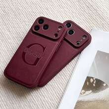 个性化定制首字母3D浮雕手机壳，兼容 17/16/15/14/13/12/11 Pro Max/XR/XS Max/7/8 Plus，韩国奢华激光雕刻，柔软仿皮材质，防震防摔，DIY雕刻礼品保护套，兼容三星Galaxy S25/S24/S23/S22/S21 Ultra Plus/S23/S21/S20 FE/A55/A54/A53/A52/A35/A34/A33/A32/A23/A15/A14/A13/A12 5G/4G，兼容小米Redmi Note 14/13/12 Pro Plus 4G/5G/小米14T/13T/11T Pro/Poco X7/X5 Pro - 酒紅色 - 查看 12