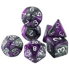 7pcs Fantasy Multi-Sided Dice Set, Suitable For D&D, Ages 14+, For Party Games, Tabletop Games, Role-Playing Games - Color - View 4