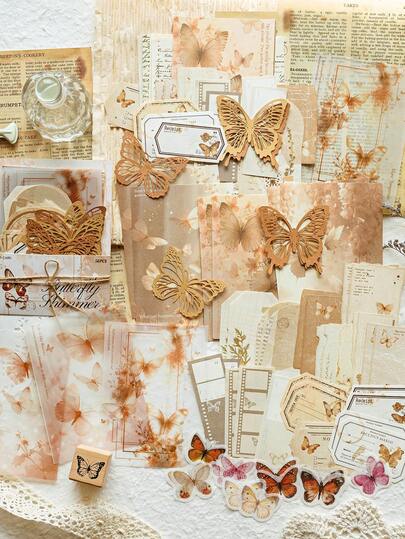 56 pezzi di carta da lettere vintage, carta decorativa vintage fai-da-te per scrapbooking, regalo per le vacanze, materiale per collage fatto a mano, forniture scolastiche creative per la pianificazione di scrapbook personalizzati