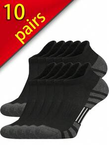 20只/10只/5只/1双 黑白男士夏季袜子，时尚休闲舒适，适合户外运动、跑步、健身，压缩膝袜，商务休闲假日黑白中筒袜，假日礼物（透气），适合鞋码（39-42/43-46） - 彩色 - 查看 17