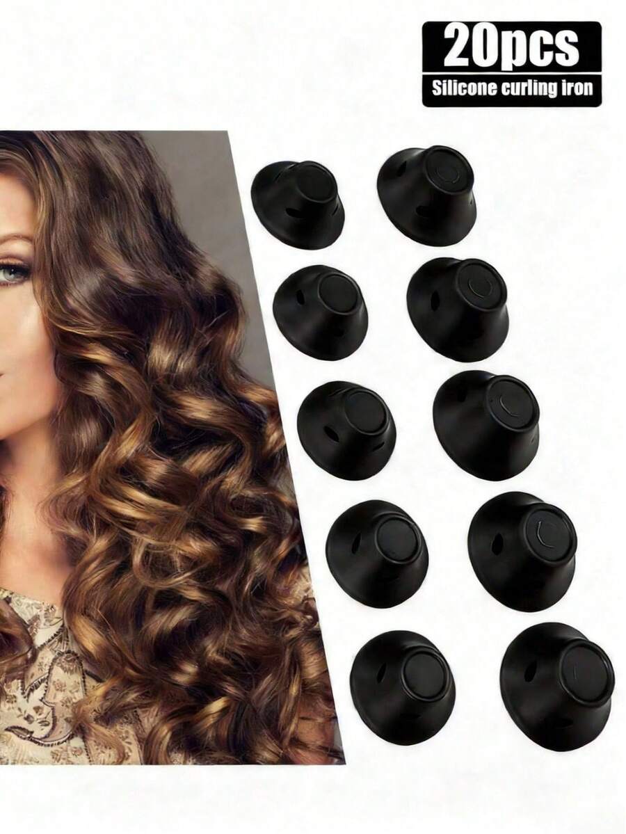 20pcs No Heat Hair Curlers, Silicone Bell-Shaped Hair Curlers, Easy To Curl All Hair Types, Women's Home Hair Styling Accessories, Damage-Free, Easy To Use - Multicolor - View 1