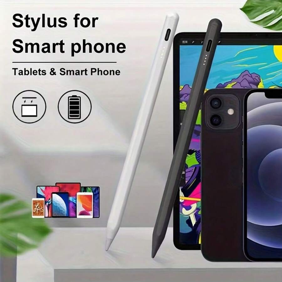 1pc Universal Capacitive Touch Pen, Aluminum Alloy Stylus Pen With Tilt Function, Palm Rejection, Magnetic Attachment, Compatible With Apple/Android Tablets, Includes Replacement Nibs For IPhone 17/16/15/14/13/12/11, , , , IPad Series - Multicolor - View 1