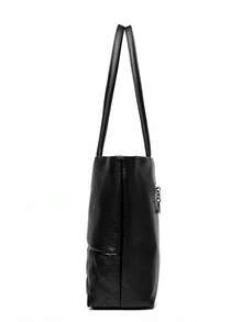 KAIDIFEINIROO Authentic High-Quality PU Leather Women's Shoulder Tote Bag, New Luxury Designer Large Handbag, Women's Brand Shopping Bag - Black - View 6
