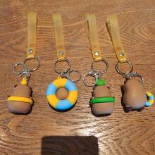 Cartoon Cute Capybara Keychain PVC Creative Doll School Bag Pendant Car Key Ring Small Gift - Multicolor - View 5