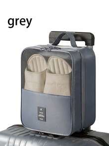 2-In-1 Travel Shoe Storage Bag - Large Capacity Hanging Storage Box With Mesh Side Pockets, Space Saving Design, Machine Washable Polyester, Shoe Storage Box, Shoe Storage Bag For Business Travel, Portable Luggage, Shoe Bag, Shoe Cover Storage Box