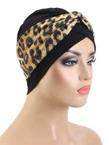 Fashionable Printed Headscarf Hat, Criss-Cross Turban Headwrap, Hair Care Chemo Cap
