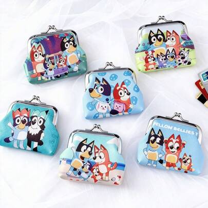 Brui Cute PU Leather Coin Purse - Cartoon Mini Small Wallet For Earphones, Keys, Small Accessories, Portable Digital Printed Wallet With Keychain, Adorable Daily Carry Organizer