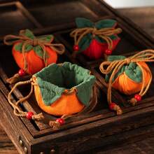 柿子香味香囊挂饰，可挂在后视镜上或用作汽车挂饰，束口袋，迷你钱包，零钱包 - 彩色 - 查看 2