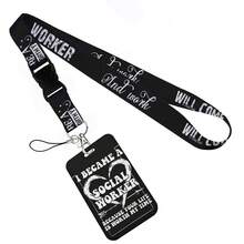 Cute Cat Cartoon Card Holder, ID Card Lanyard, Phone Strap, Key Chain, Neck Strap, Keychain, Bag Charm, Gift For Friends, Sisters, Teachers - Multicolor - View 28