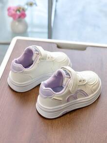 1双春秋季儿童软底防滑真皮运动鞋，轻便可爱，男女童均适用 - 紫色 - 查看 5