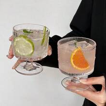 Elegant Stemware, Variety Of Patterned Stemmed Glasses, Cocktail Glasses, Champagne Flutes, Whiskey Glasses, Suitable For Parties, Gatherings, Glass Containers - Transparent - View 10