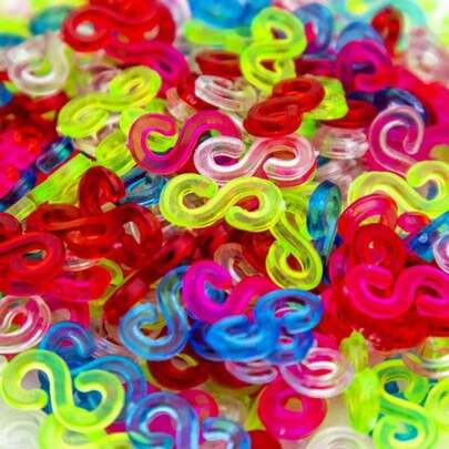 Creammuffin S Clips Connectors Rubber Connectors Refills For Loom Rubber Band For DIY Bracelet Making Refill Kit (100 Pcs, Colorful)