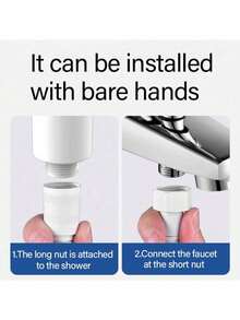 1pc 59-Inch/149.2cm Extra Long Stainless Steel Handheld Shower Hose Replacement, With Brass Fittings And Nut, Flexible Hose Extension For Handheld Shower Head - White - View 10