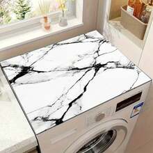 1pc Marble Texture White Gold Pattern, Warm Family Atmosphere, Diatomite, Anti-Slip, Suitable For Washing Machine Cover Pad, Dryer Cover Pad, Coffee Machine Pad, Kitchen Countertop Pad. Multi-Purpose Household Mat - Multicolor - View 5