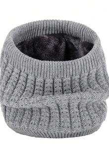 1pc Men's Simple & Convenient Knitted Neck Warmer, Soft & Stretchy Warm & Comfortable Scarf, Suitable For Winter Daily Outdoor Activities, Hiking