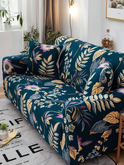 1 st blommönster sofföverdrag, dammtät och smutsavvisande, elastiskt ett stycke heltäckande soffskydd, heminredning i vardagsrum, passar 1/2/3/4-sitssoffa, året runt, maskintvättbar, örngott ingår ej