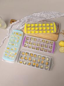 1个带盖硅胶冰格，21格，方形和圆形可选，TPR软底，PP硬盖防止串味，冰块轻松取出，不碰撞、不飞溅，家用冰箱必备 - 彩色 - 查看 6