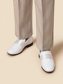 Boy's Dress Shoes Formal Tuxedo Shoes Slip-On Loafers For Party Wear - trắng - Xem 2