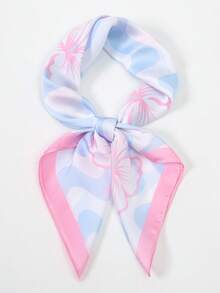 1pc Simple Printed 70cm Square Scarf, New Spring Bandana For Women, Versatile Waist Belt, Bag Decor, Headband, Fashion Neckerchief - Multicolor - View 5
