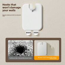 10pcs Portable White Photo Album Hooks, Damage-Free Nails, For Hanging Wedding Photos, Wedding Portraits, Wall-Mounted Frame Stands, No Drilling Required, Easy Installation. - Multicolor - View 4